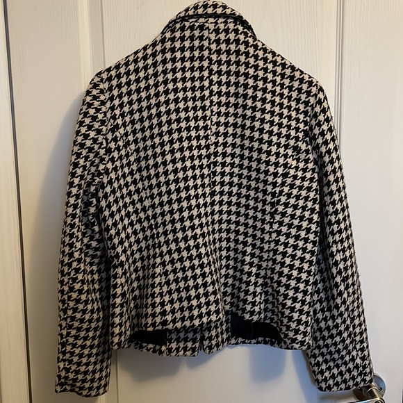 Wool Blend Jacket with Leather Trim - Picture 4 of 4